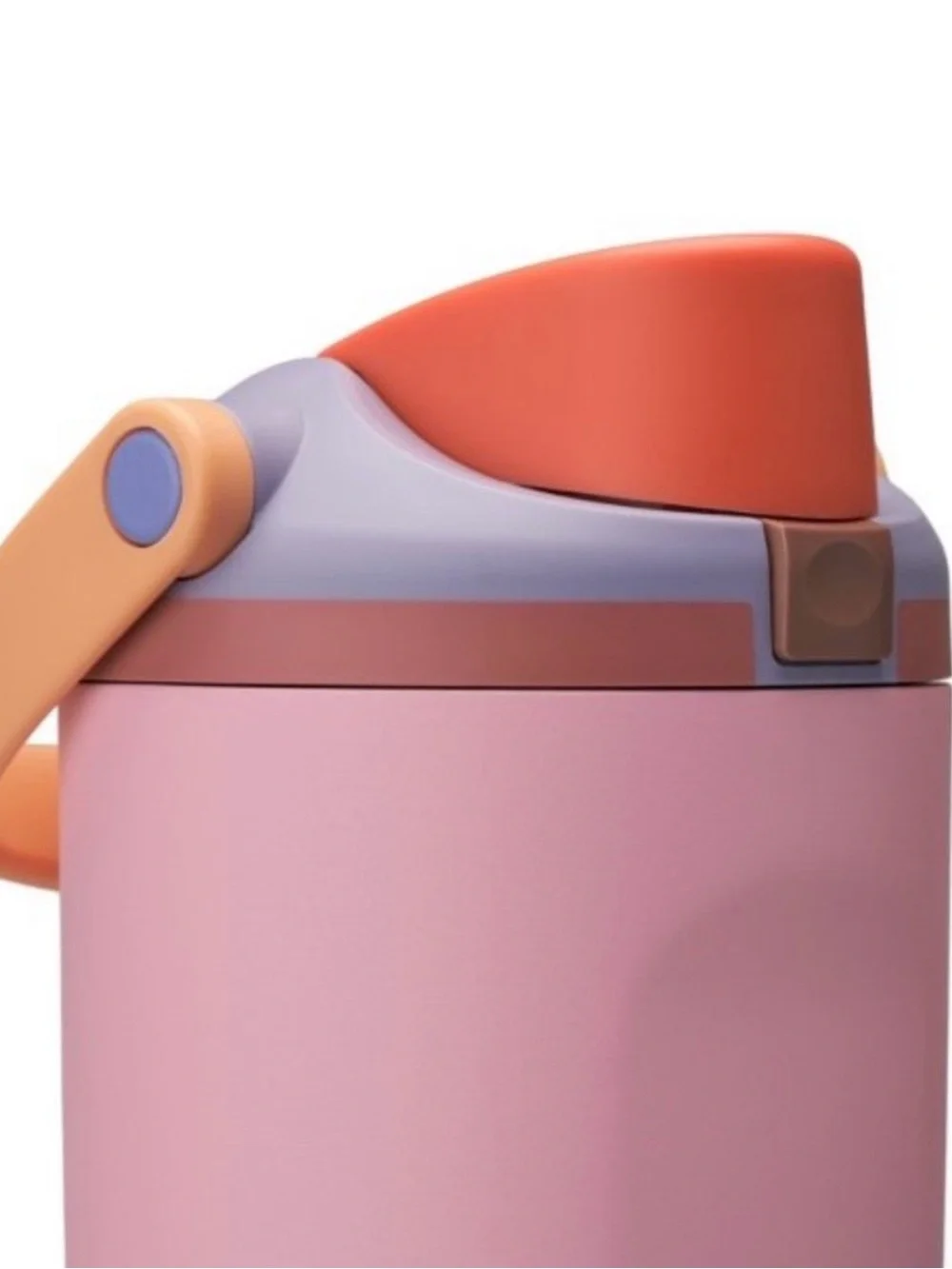 Owala Pink Insulated Travel Bottle with Orange Accent